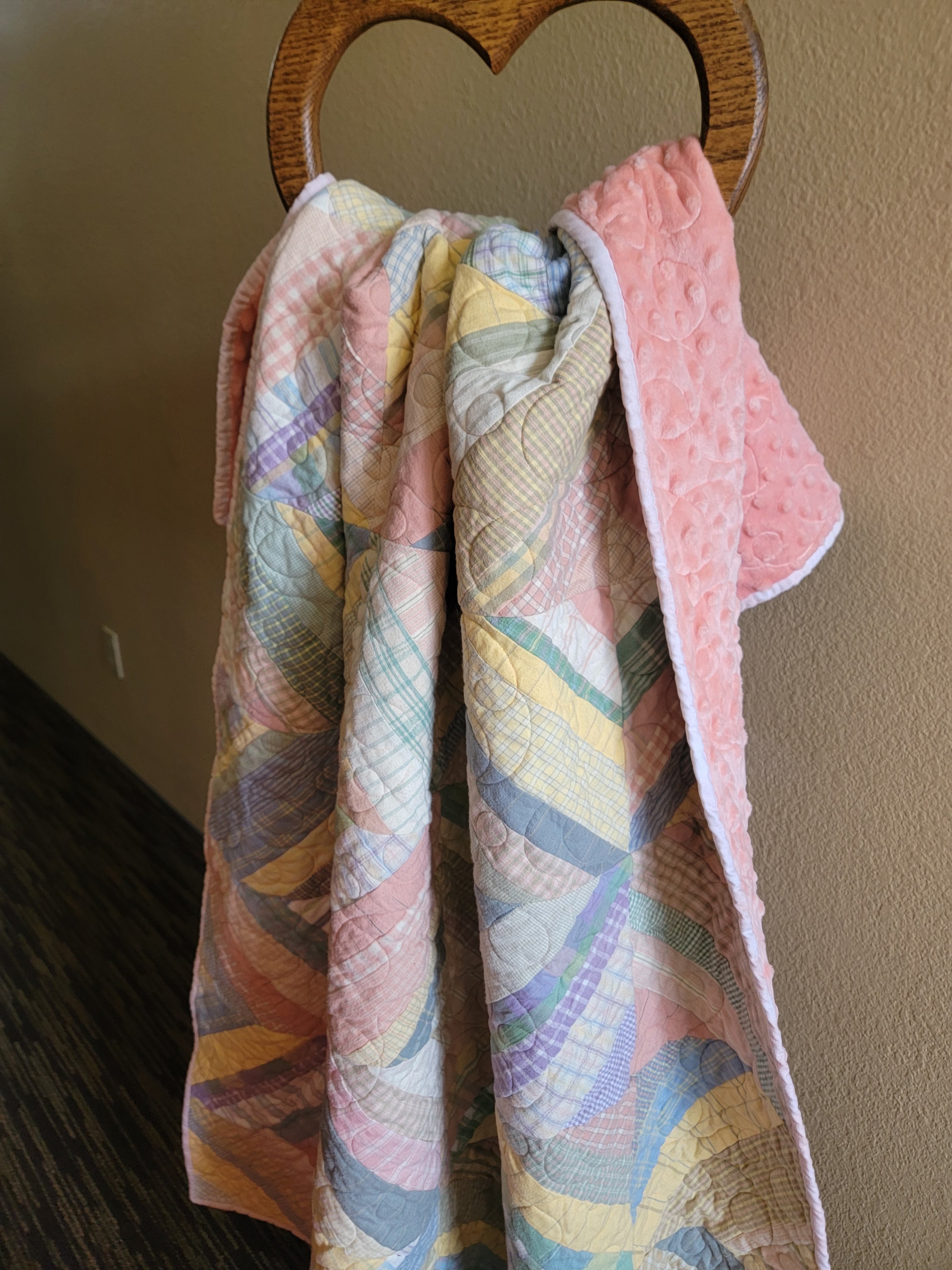 PINK STRING QUILT, ALL FLANNEL