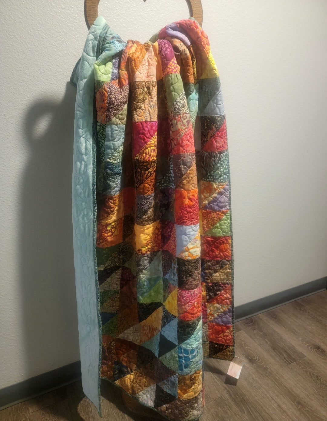 QUILT, BATIK HALF SQUARE TRIANGLES