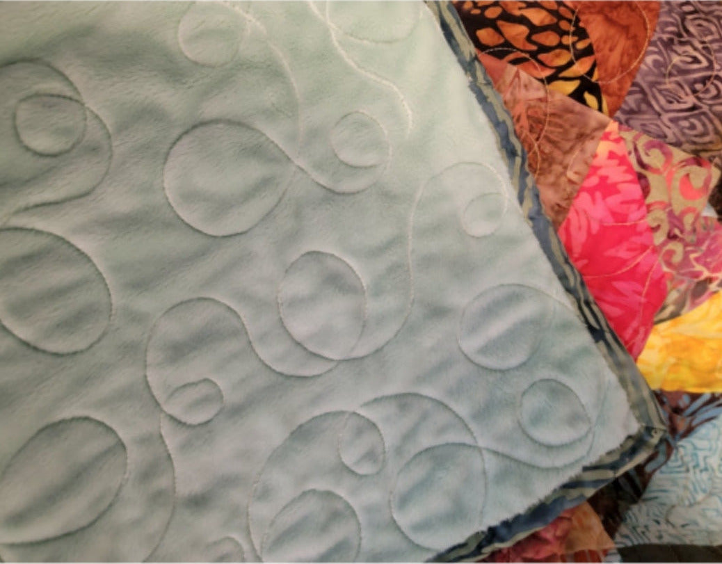 QUILT, BATIK HALF SQUARE TRIANGLES