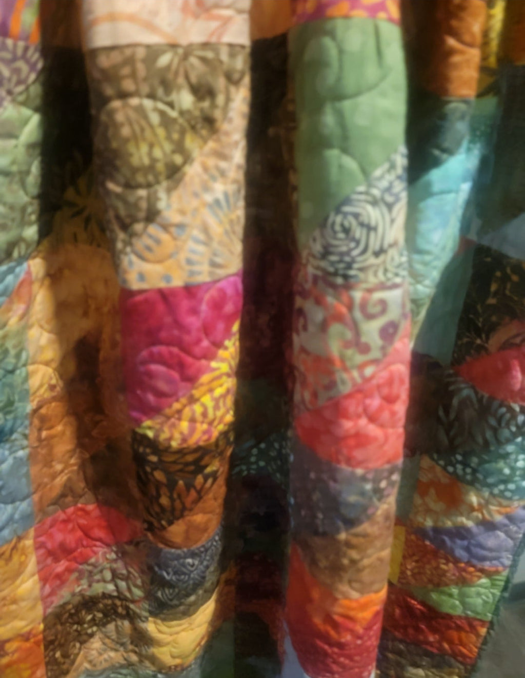 QUILT, BATIK HALF SQUARE TRIANGLES